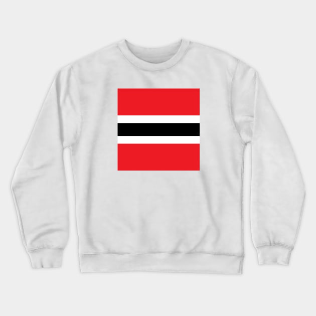 Trinidad and Tobago Color Block - Red White and Black Crewneck Sweatshirt by IslandConcepts